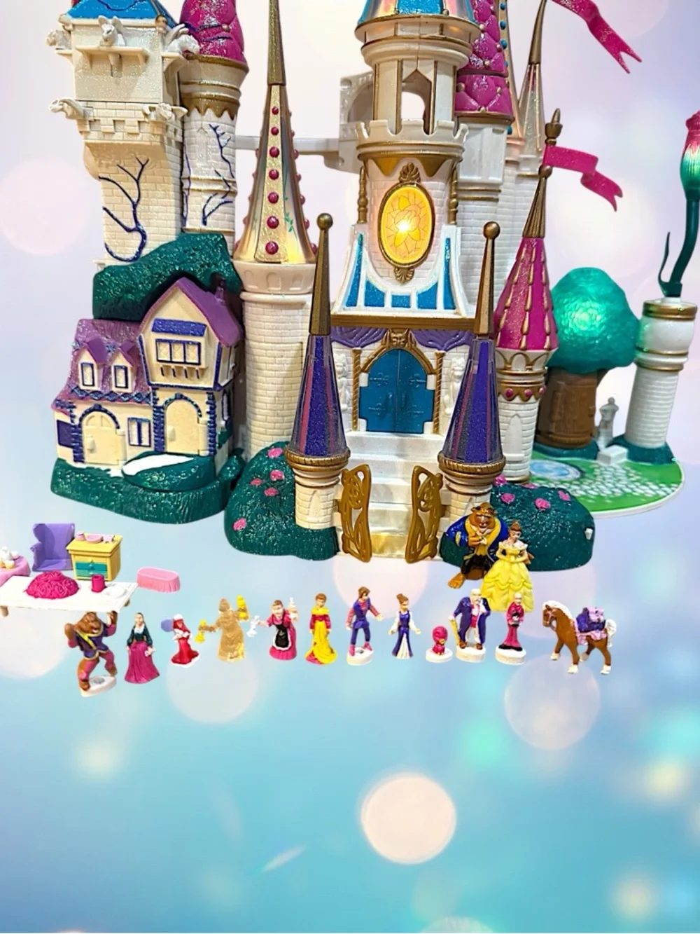 Trendmasters 1998 Beauty and the Beast Castle Playset & Original Figures Works - Picture 2 of 16